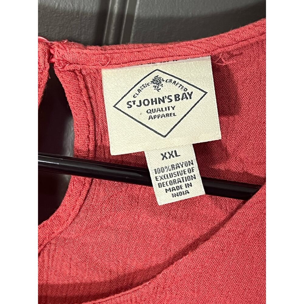 St. John’s Bay Coral Long Sleeve Blouse Size XXL